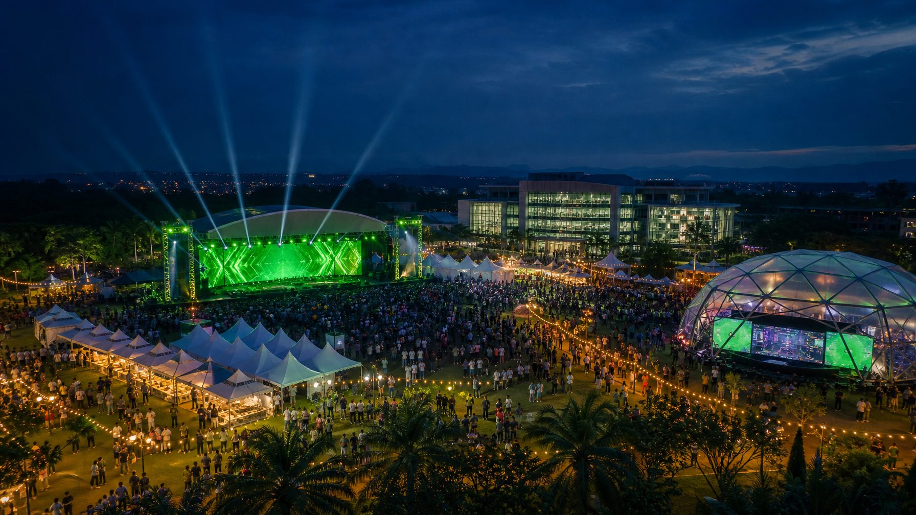Main stage at night
